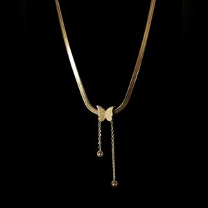 Beautiful butterfly necklace in gold tone